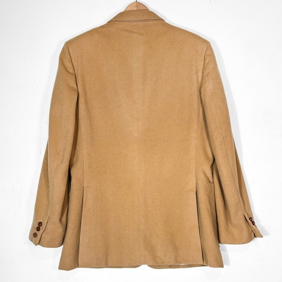 VTG 80s Sasson Camel Blazer Mens 46L Soft Textured Sport Coat Classic Academia - Picture 3 of 9